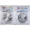 Image 1 : 2017 & 2018 AMERICAN SILVER EAGLES  PCGS MS-70