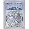 Image 1 : 2018-W BURNISHED SILVER EAGLE  PCGS SP-70