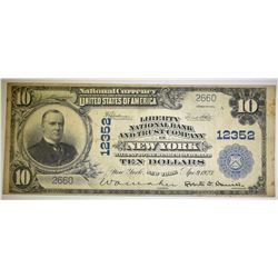 1902 $10 NATIONAL CURRENCY  LIBERTY N.Y. #12352