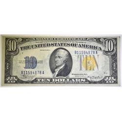 1935 A $10.00 N. AFRICA SILVER CERT, CU NICE!