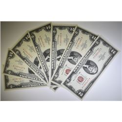 7 1963 $2 RED SEAL NOTES GEM CU