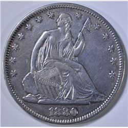 1880 SEATED LIBERTY HALF DOLLAR AU