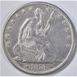 1873 ARROWS SEATED LIBERTY HALF DOLLAR CH AU