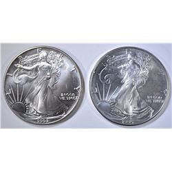 1991 & 1995 BU AMERICAN SILVER EAGLES
