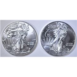 2-BU 2017 AMERICAN SILVER EAGLES