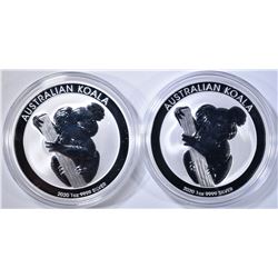 2-2020 AUSTRALIA ONE OUNCE SILVER KOALA COINS