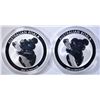 Image 1 : 2-2020 AUSTRALIA ONE OUNCE SILVER KOALA COINS