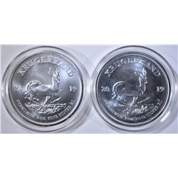 2-2019 ONE OUNCE SILVER KRUGERRANDS