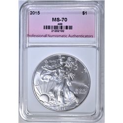 2015 AMERICAN SILVER EAGLE PNA PERFECT GEM BU