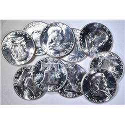 10 1963 BU FRANKLIN HALF DOLLARS