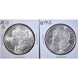 1878-S & 1879-S MORGAN DOLLAR  CH BU
