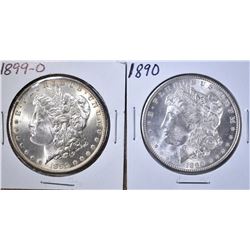 1890 AU & 1899-O BU MORGAN DOLLARS