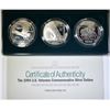 Image 1 : 1994 3-PIECE VETERANS SILVER COMMEM DOLLARS
