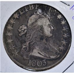 1803 DRAPED BUST HALF DOLLAR  VF HOLED