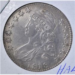 1818 CAPPED BUST HALF DOLLAR  XF