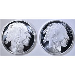 2 BUFFALO 1 OZ SILVER ROUNDS