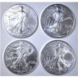 4 2001 AMERICAN SILVER EAGLES