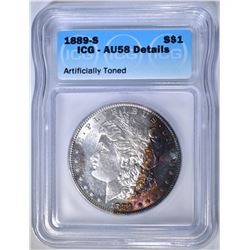 1889-S MORGAN DOLLAR  ICG AU-58 DETAILS