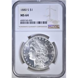 1880-S MORGAN DOLLAR  NGC MS-64