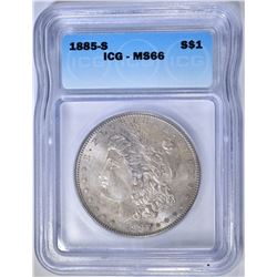 1885-S MORGAN DOLLAR  ICG MS-66
