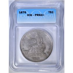 1876 TRADE DOLLAR  ICG PR-63+