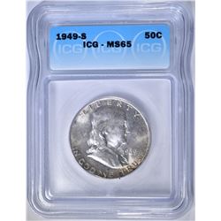 1949-S FRANKLIN HALF DOLLAR  ICG MS-65