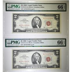 2-1963 $2.00 RED SEAL NOTES PMG-66 EPQ