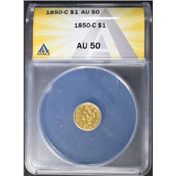 1850-C $1 GOLD ANACS AU-50