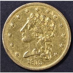 1839-O $2.5 CLASSIC HEAD GOLD AU/BU OLD CLEANING