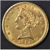 Image 1 : 1882-CC $5.00 GOLD LIBERTY AU/BU