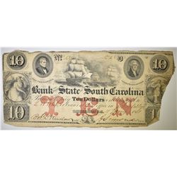 BANK OF SOUTH CAROLINA $10 TORN
