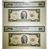 Image 1 : 1953 A & 1963 LEGAL TENDER NOTES PMG-66 EPQ