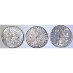 1882-S, 1886, 1921 MORGAN DOLLARS AU-BU