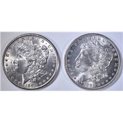 1885 & 1898-O MORGAN DOLLARS CH BU