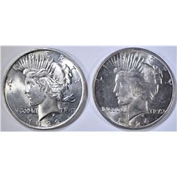 1922 & 24 PEACE DOLLARS CH BU