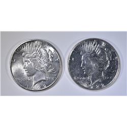 1922-D & 1922-S AU/BU PEACE DOLLARS