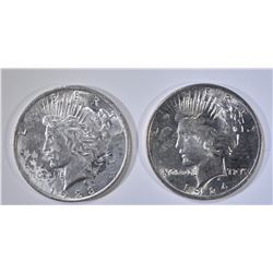 1923 & 1924 AU/BU PEACE DOLLARS