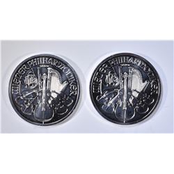 2-2009 1-oz SILVER AUSTRIAN PHILHARMONIC COINS