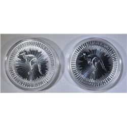 2-2019 ONE OUNCE SILVER AUSTRALIA KANGAROO COINS