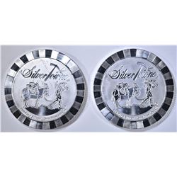 2-ONE OUNCE SILVER ROUNDS SILVERTOWNE STACKABLE