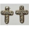 Image 1 : Sterling Silver Cubic Zirconia Cross Earrings, Approx Retail $40