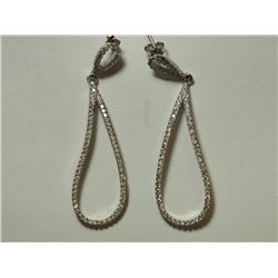 Sterling Silver Cubic Zirconia Earrings, Approx Retail $80