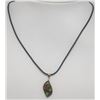 Image 2 : 14kt Gold Canadian Ammolite Necklace with Fashion Chord Retail $800