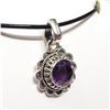 Image 3 : Sterling Silver Amethyst(February Birthstone) Necklace (~weight 5g), Suggested Retail Value $200 (Es