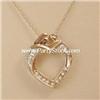 Image 1 : 14K WHITE GOLD & DIAMOND MOTHER CHILD PENDANT NECKLACE