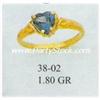 Image 1 : SOLID 14K GOLD SIMULATED SAPPHIRE RING VIRGO BIRTHSTONE