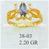 Image 1 : 14K GOLD SIMULATED BLUE TOPAZ RING SAGITTARIUS BIRTHSTONE