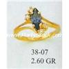 Image 1 : 14K GOLD SIMULATED AQUAMARINE RING PISCES BIRTHSTONE