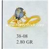 Image 1 : 14K GOLD SIMULATED AQUAMARINE RING MARCH BIRTHSTONE