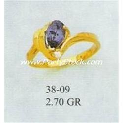 14K GOLD SIMULATED SAPPHIRE RING VIRGO BIRTHSTONE NEW